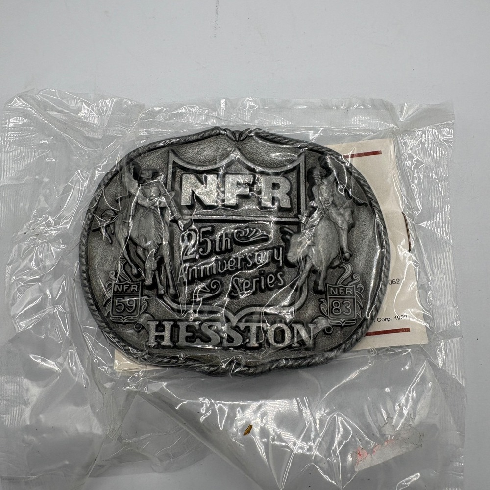 1983 Hesston NFR 25th Anniversary National Finals Rodeo Belt Buckle Sealed B